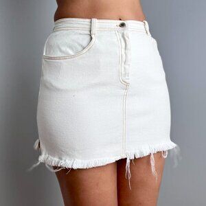 Y2K White Denim Mini Skirt